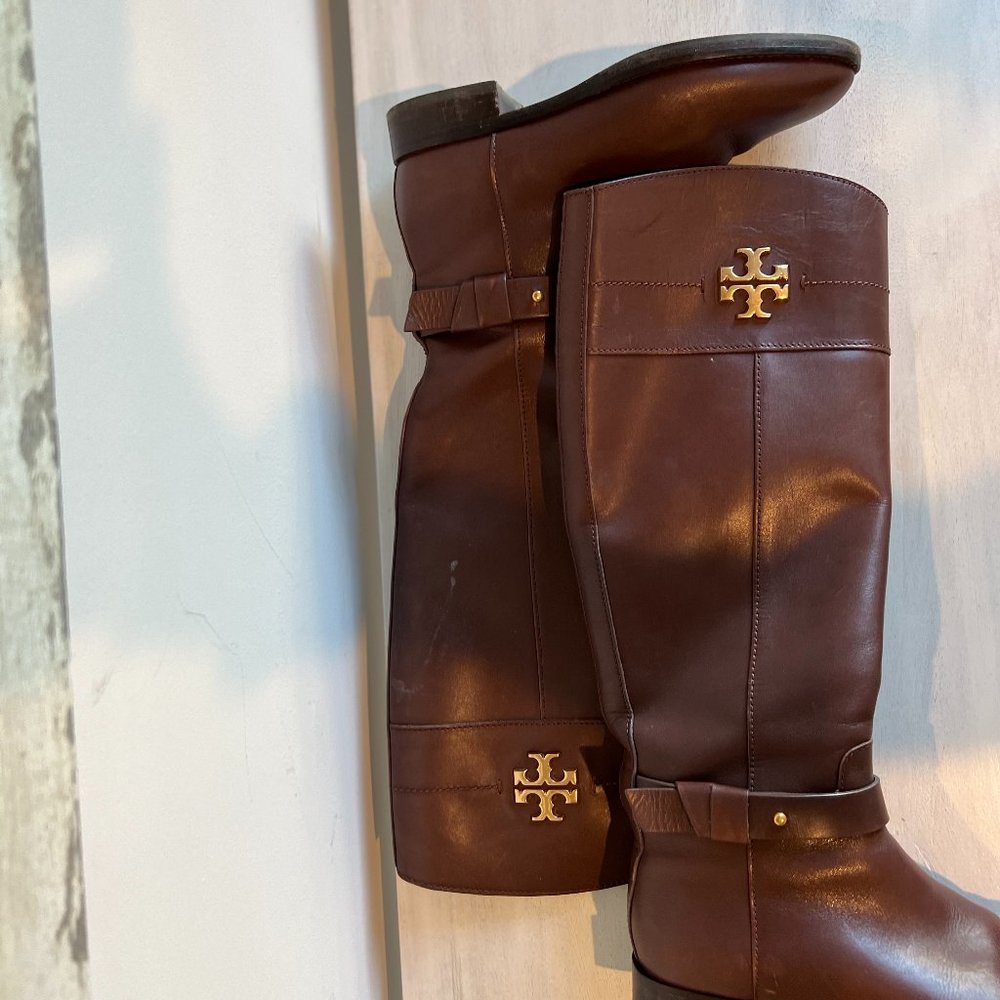 Tory Burch Leather Knee High Riding Boots